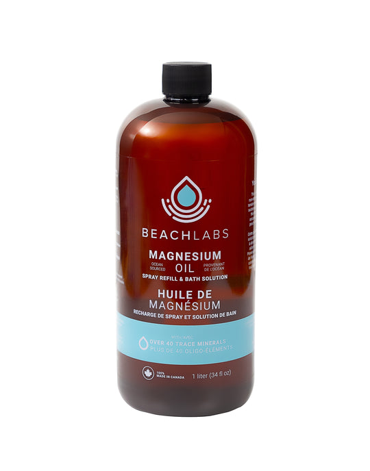 6-Pack 1L Magnesium Chloride Spray Refill and Bath/Foot Soak Solution